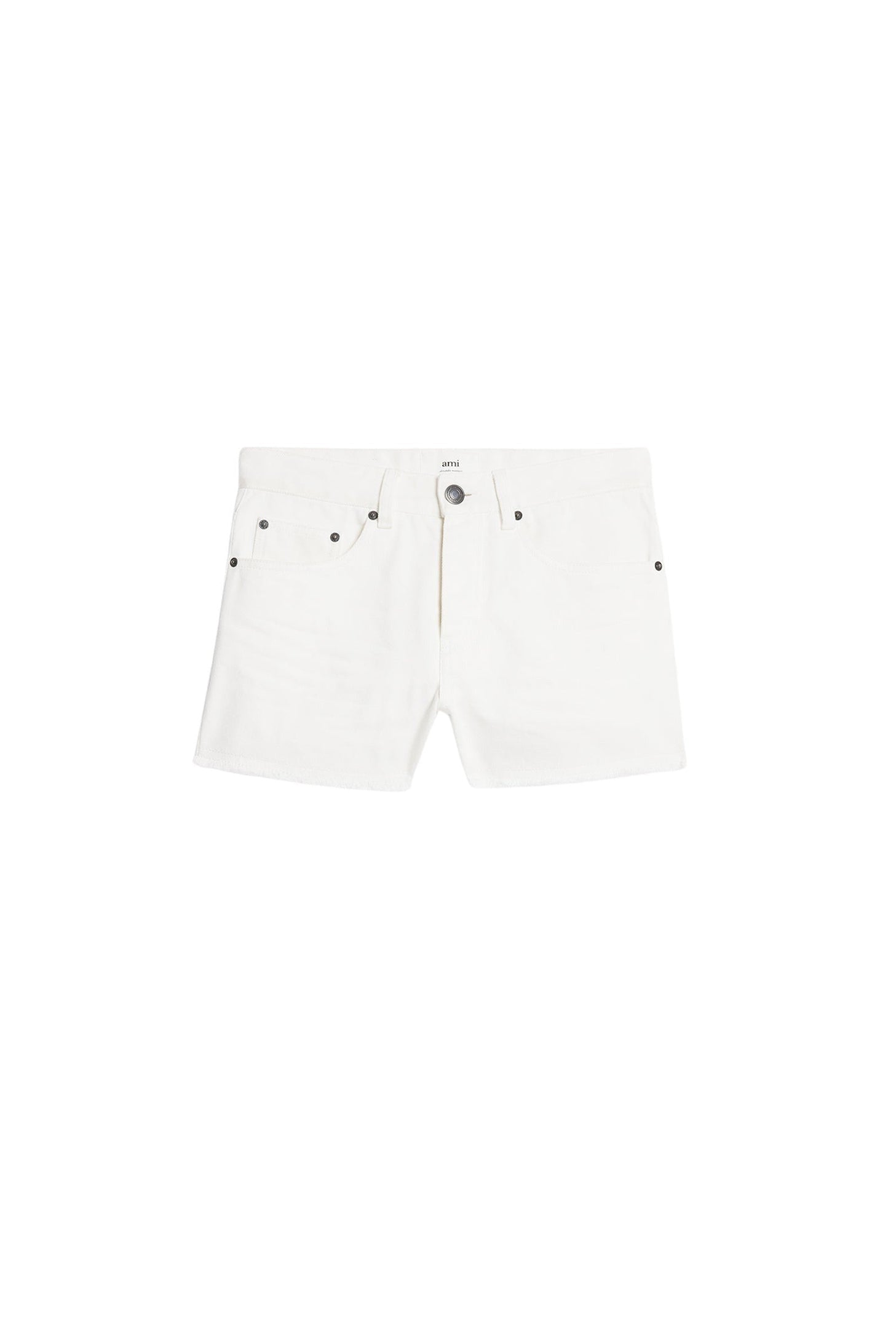 Short effiloché en denim - Natural White
