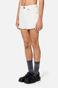 Denim frayed shorts - Natural White