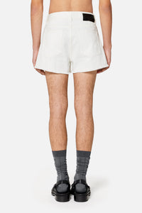 Denim frayed shorts - Natural White
