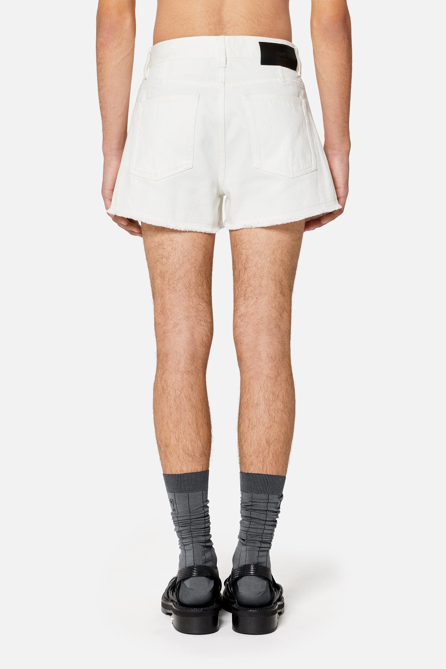 Denim frayed shorts - Natural White