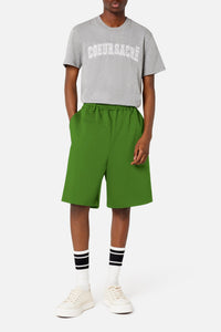 Elasticated waist Bermuda shorts - Evergreen