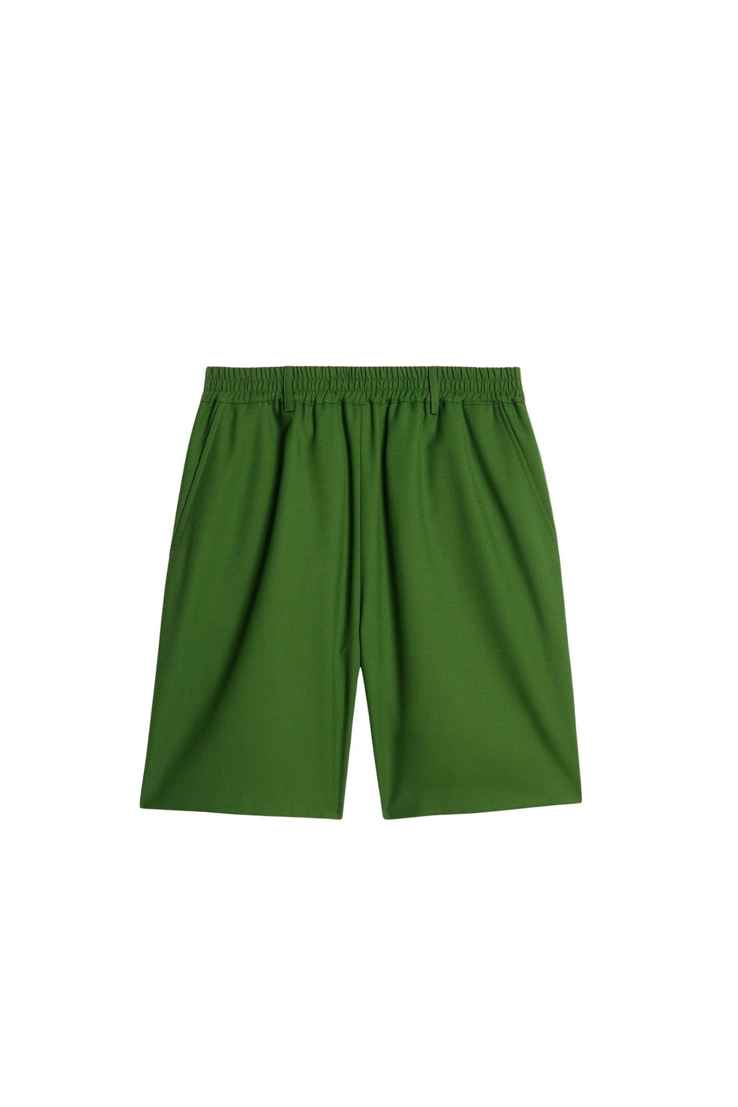 Bermuda à taille élastiquée en laine mélangée - Evergreen