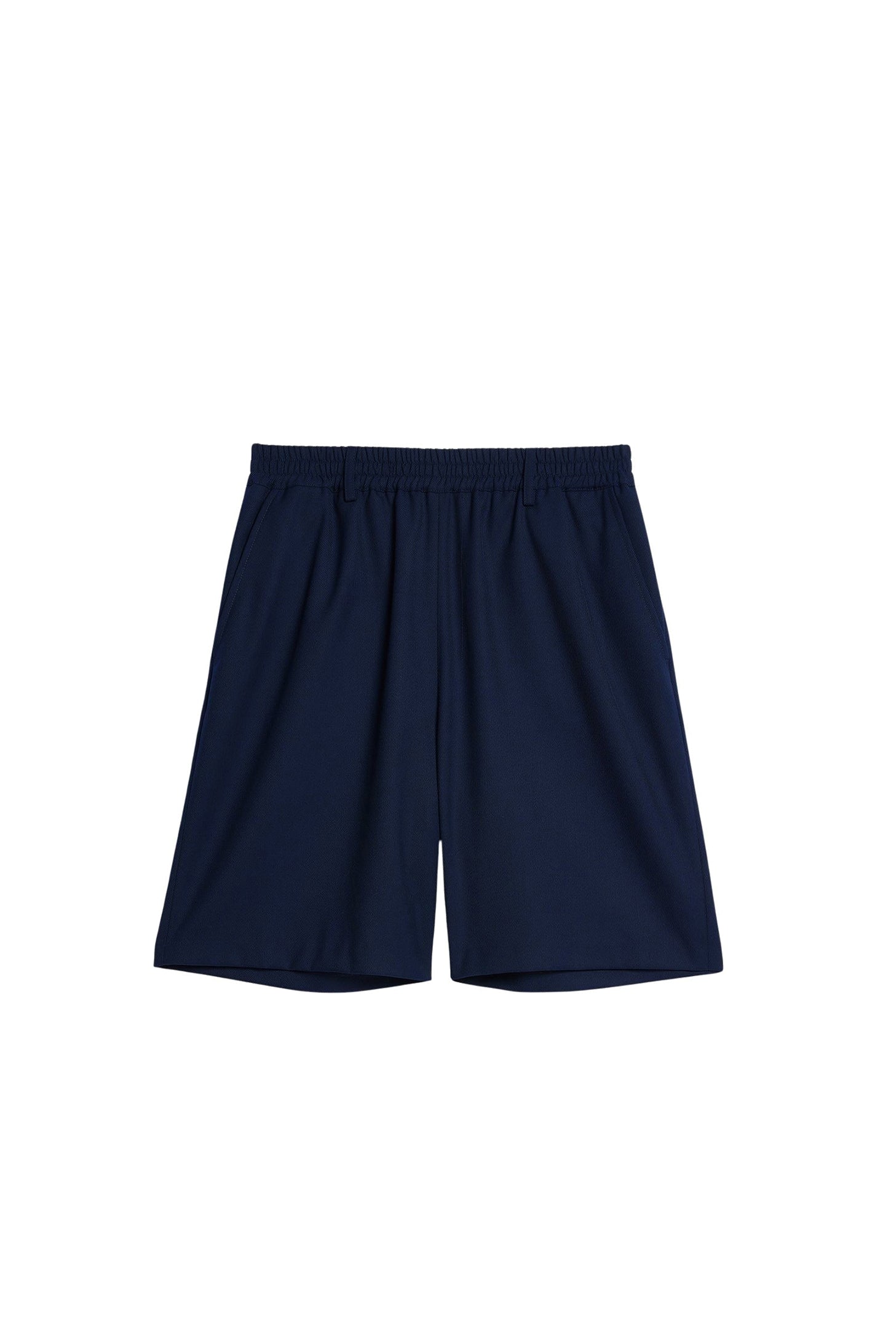 Bermuda à taille élastiquée en laine mélangée - Nautic Blue