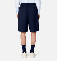 Bermuda à taille élastiquée en laine mélangée - Nautic Blue