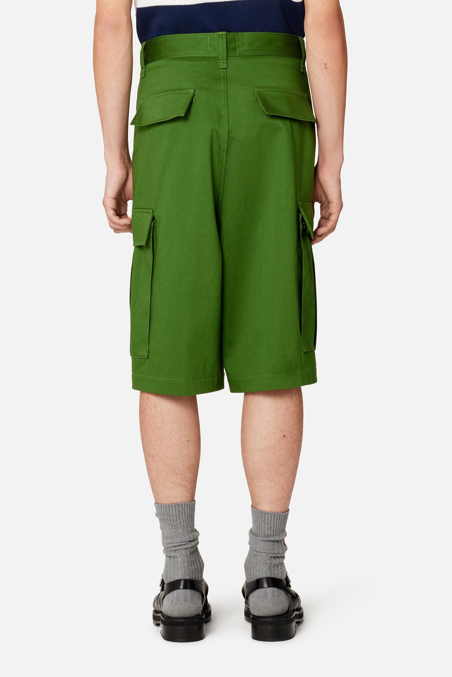 Bermuda cargo à poches plaquées - Evergreen