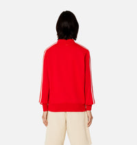 Sweatshirt à col rond avec écusson brodé - Scarlet Red
