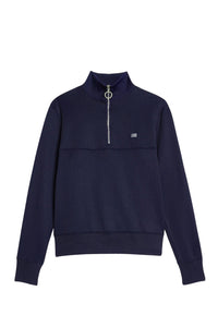 Sweatshirt zippé avec écusson brodé - Nautic Blue