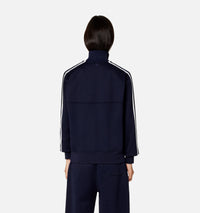 Sweatshirt zippé avec écusson brodé - Nautic Blue