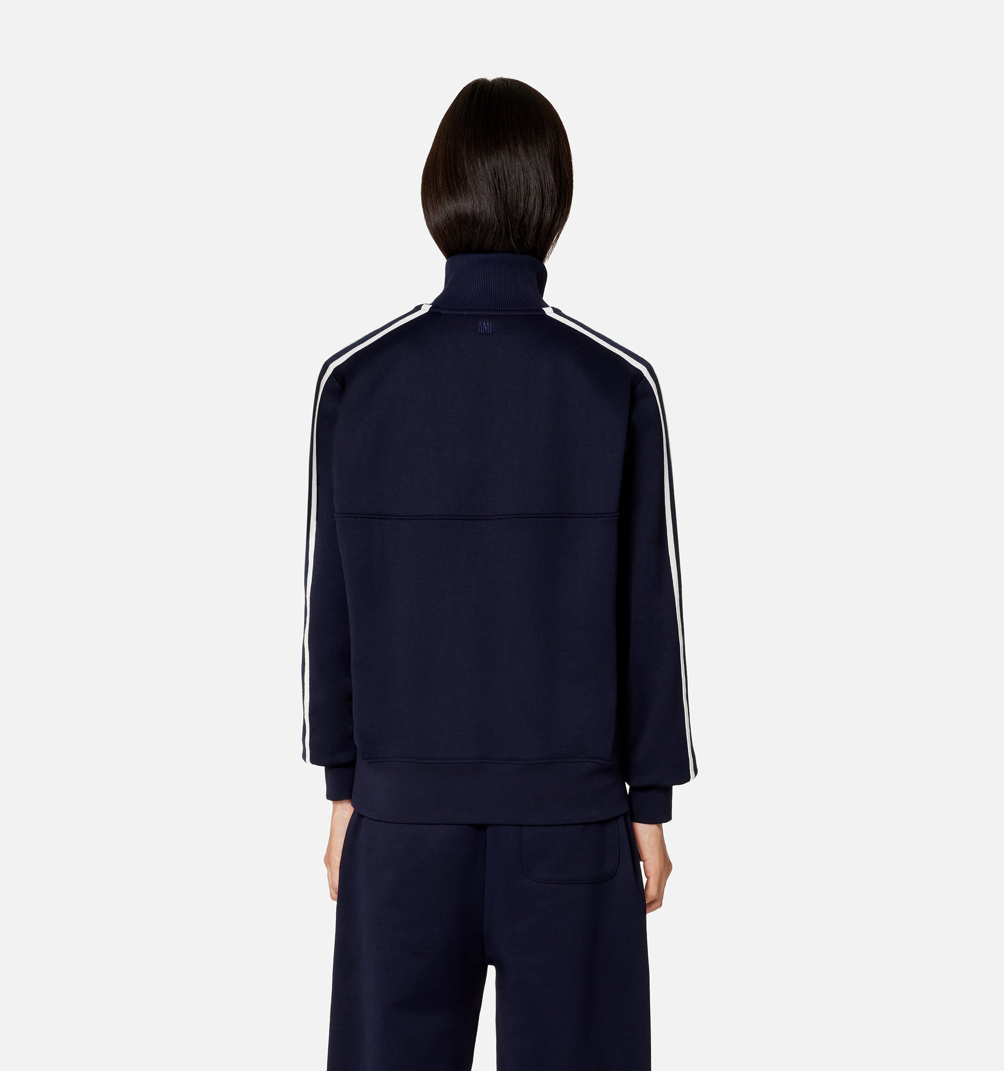 Sweatshirt zippé avec écusson brodé - Nautic Blue