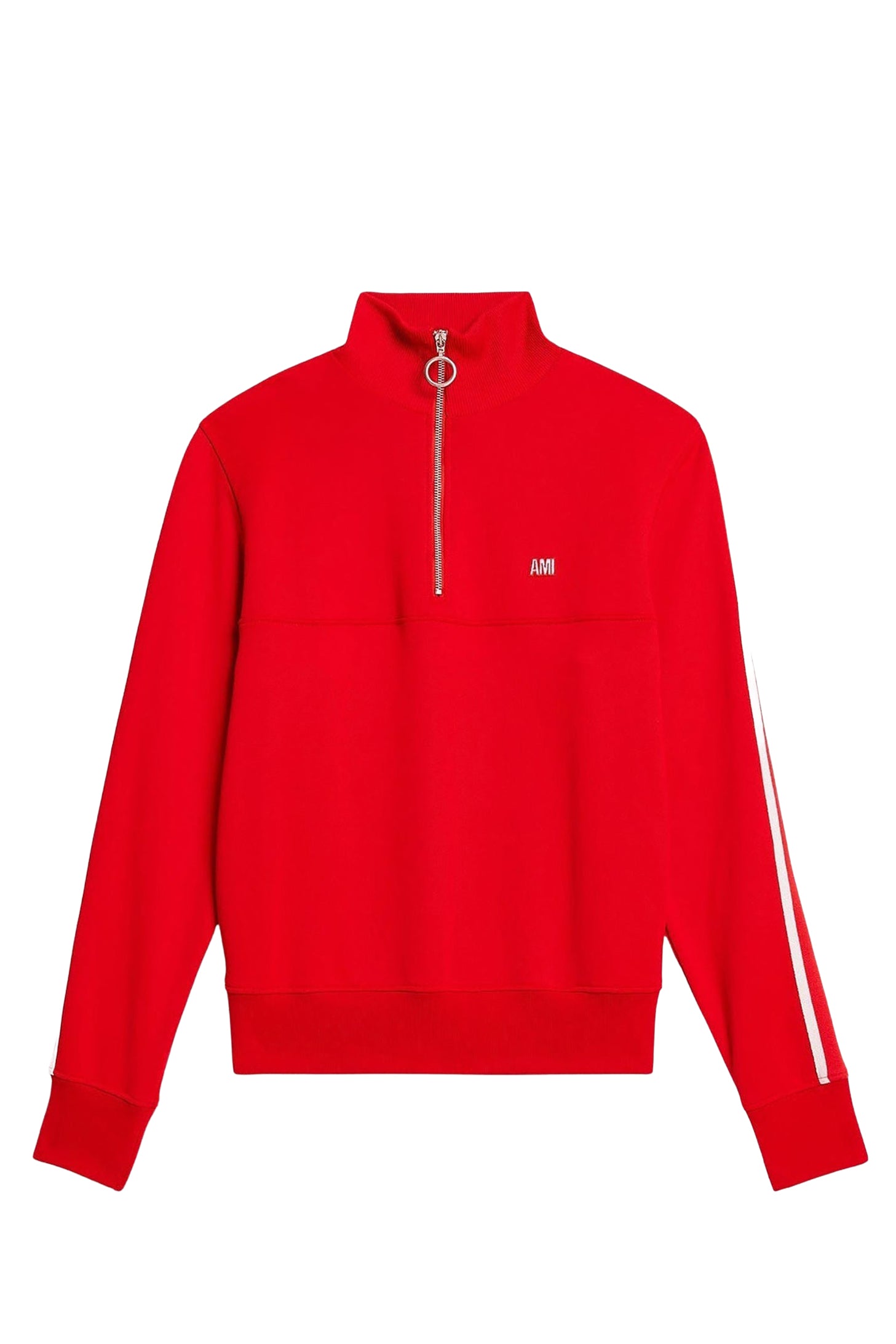 Sweatshirt zippé avec écusson brodé - Scarlet Red