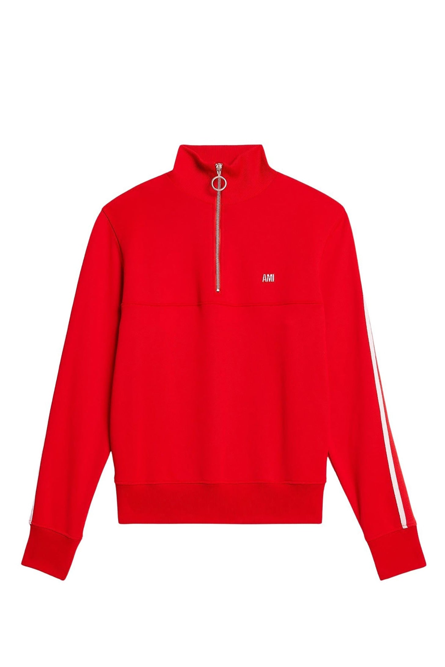 Sweatshirt zippé avec écusson brodé - Scarlet Red