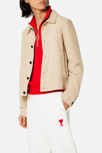 Sweatshirt zippé avec écusson brodé - Scarlet Red