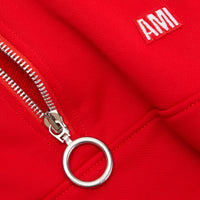 Sweatshirt zippé avec écusson brodé - Scarlet Red