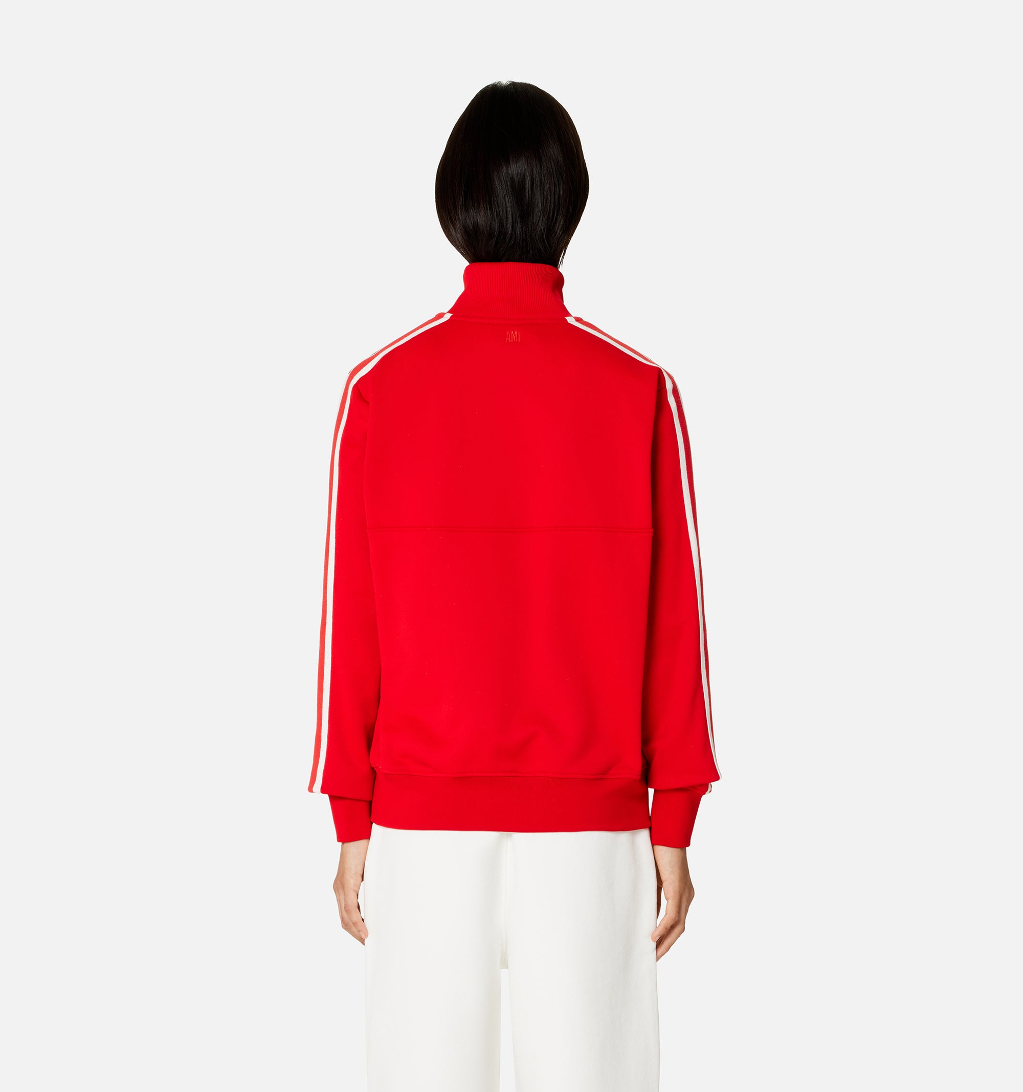 Sweatshirt zippé avec écusson brodé - Scarlet Red