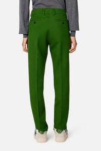 Pantalon coupe cigarette en laine mélangée - Evergreen