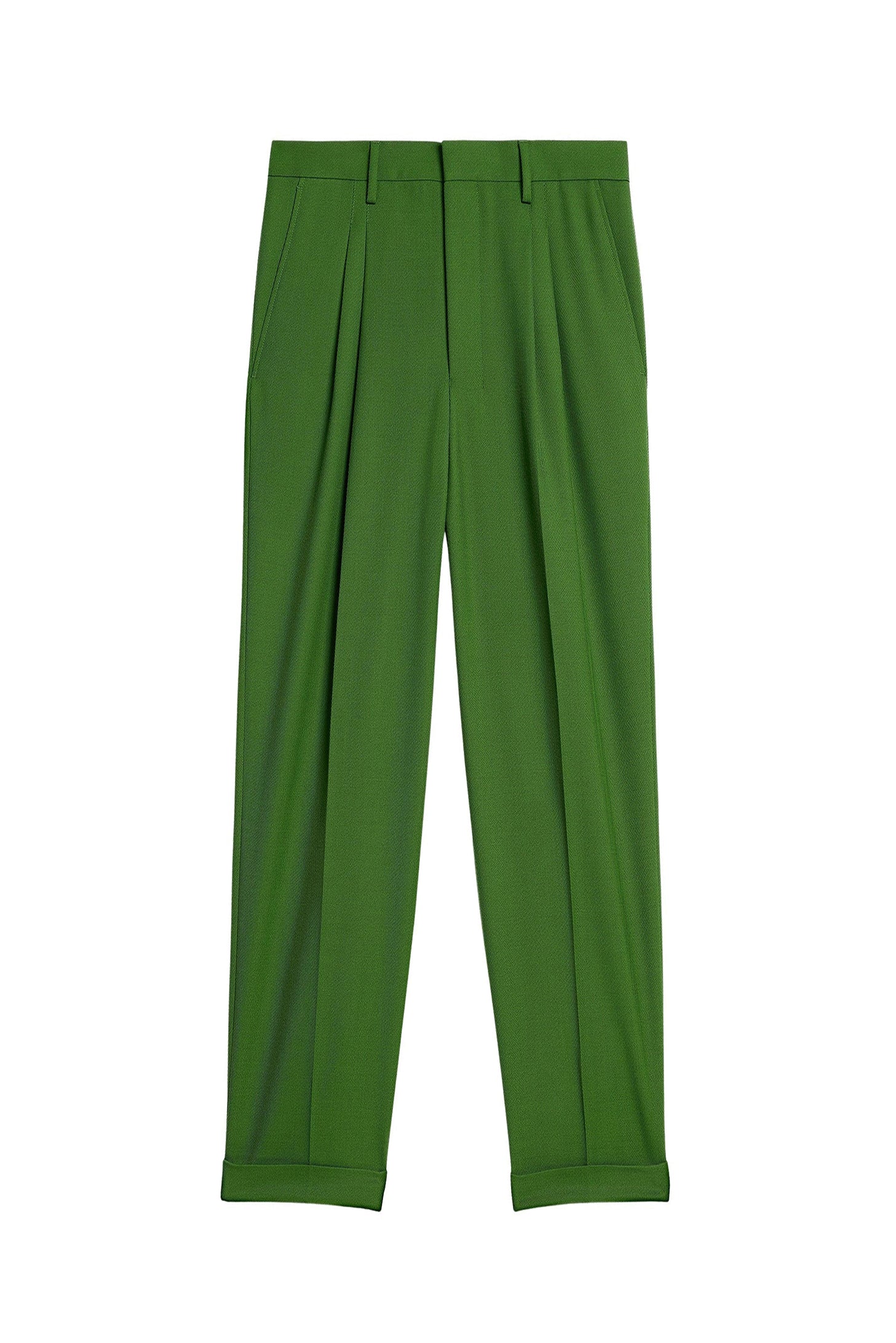 Pantalon coupe carotte en laine mélangée - Evergreen