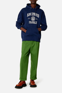 Pantalon coupe carotte en laine mélangée - Evergreen