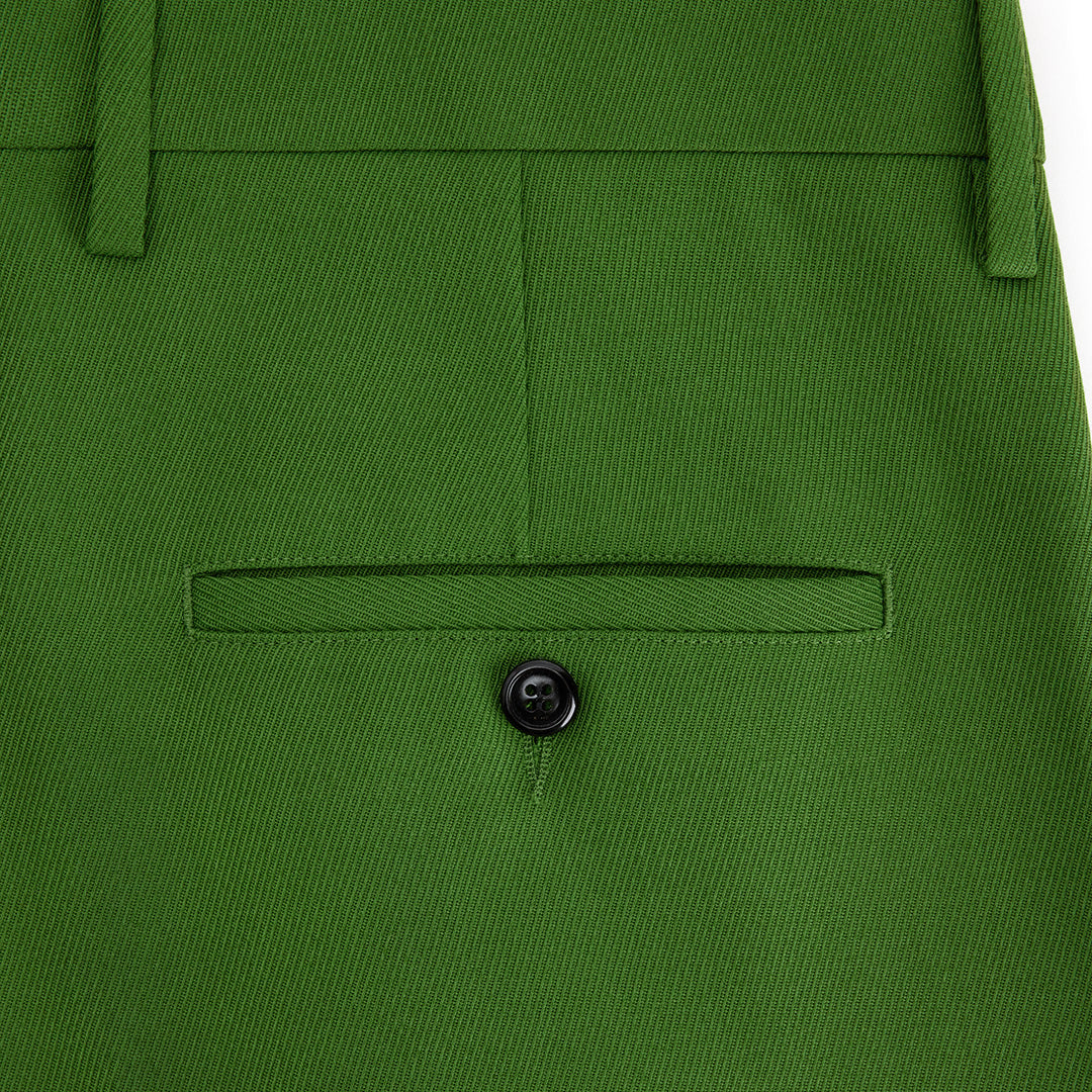 Pantalon coupe carotte en laine mélangée - Evergreen
