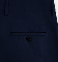 Pantalon coupe carotte en laine mélangée - Nautic Blue
