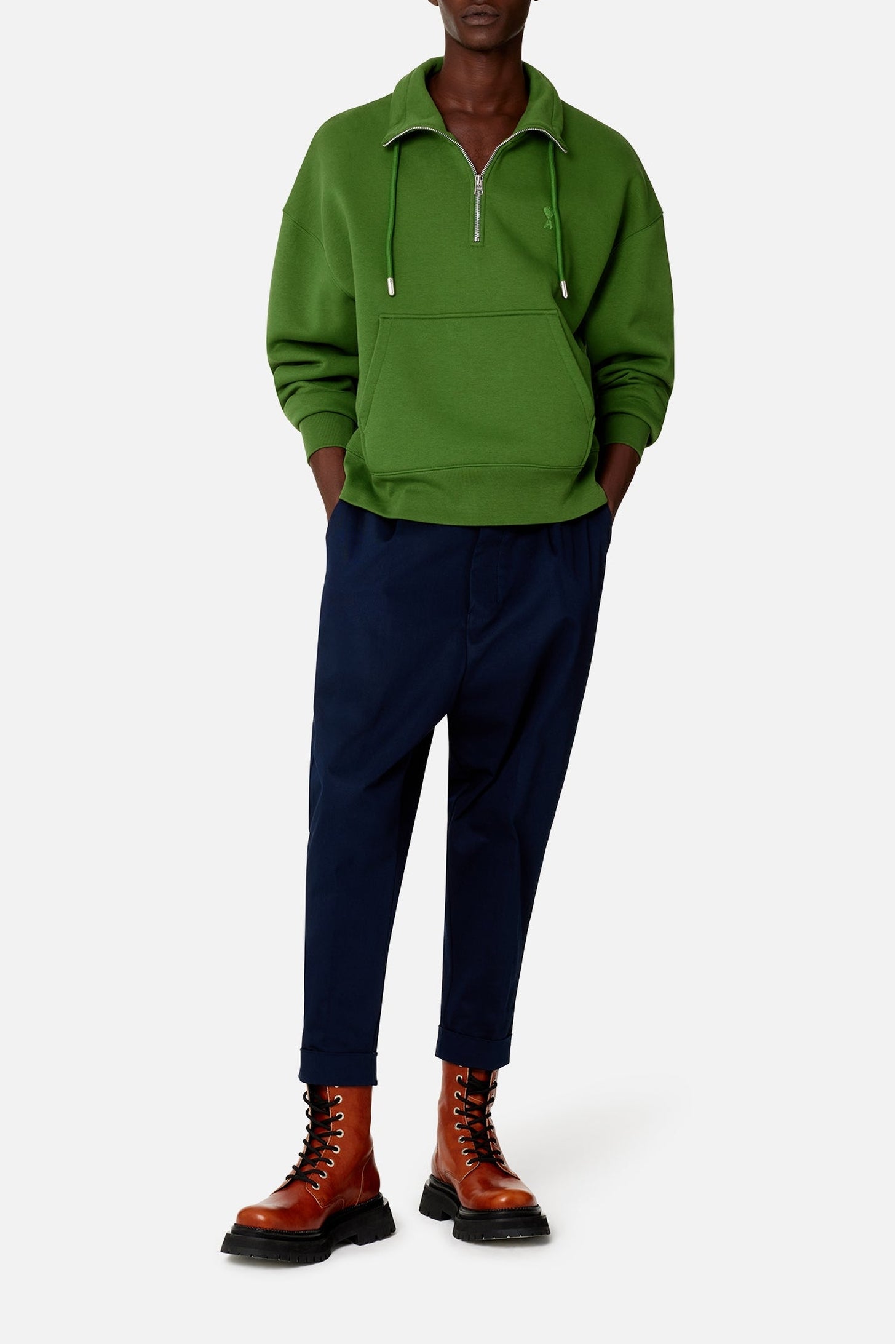 Pantalon coupe carotte oversize - Nautic Blue