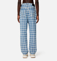 Pantalon Alex à motif vichy en denim - Bleached Blue