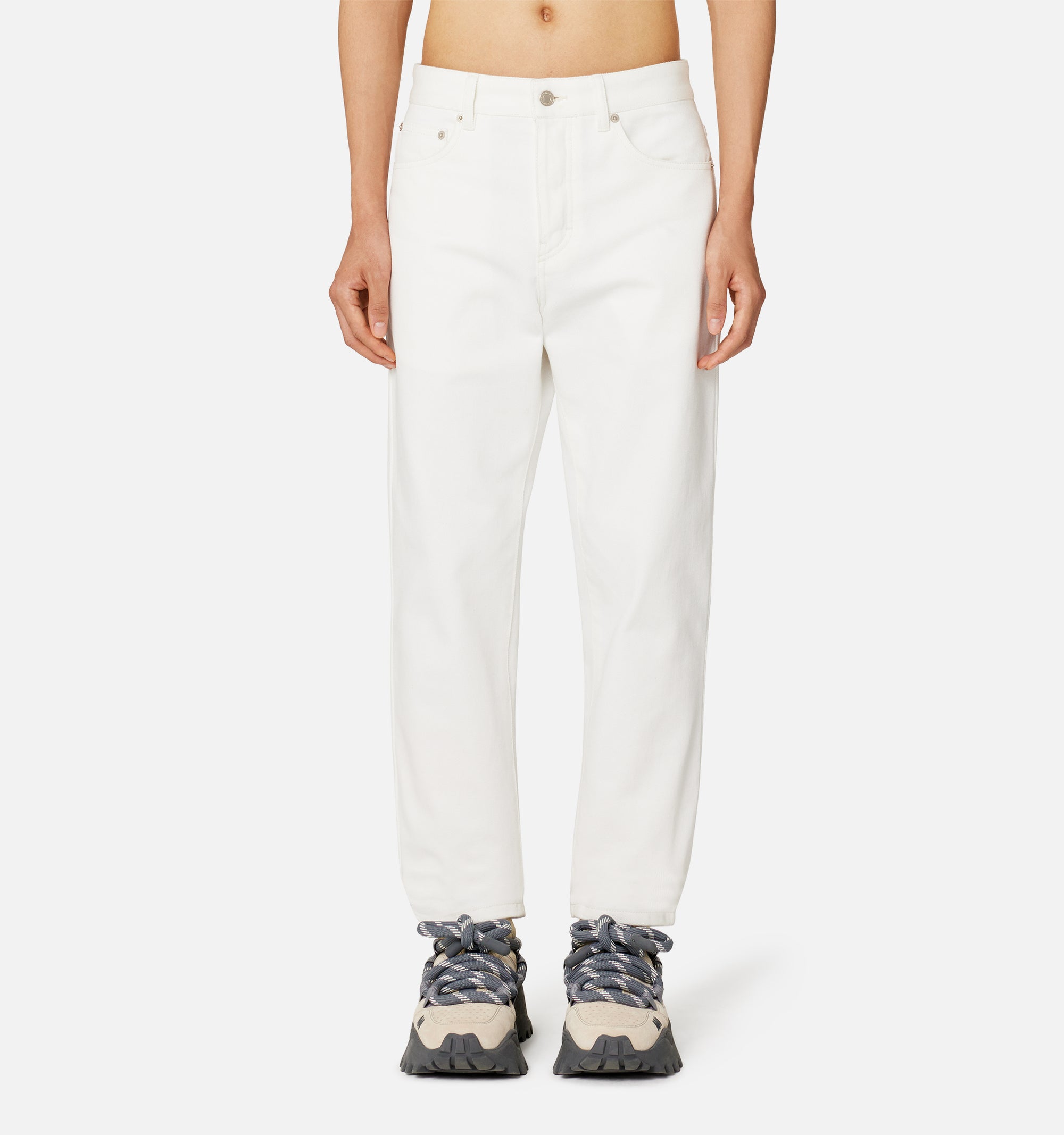Pantalon coupe carotte en denim - Natural White