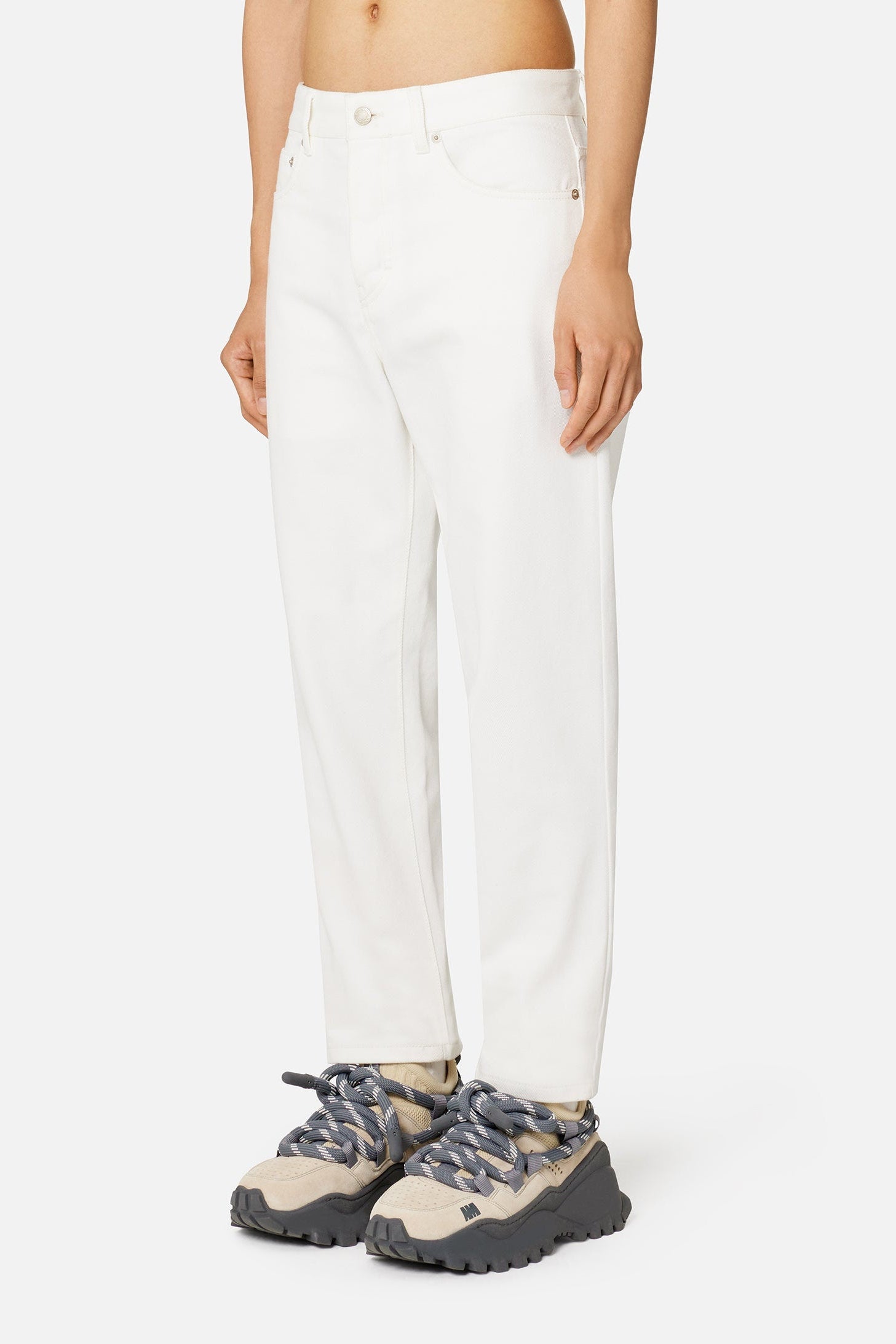 Denim cropped trousers - Natural White