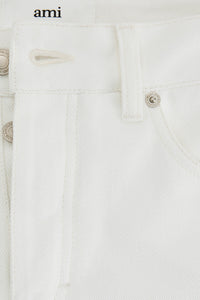 Denim cropped trousers - Natural White