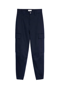 Cargo trousers with elasticated hems - Nautic Blue