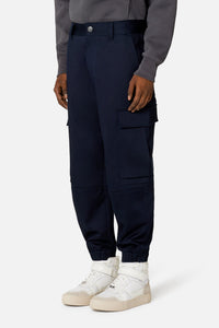 Cargo trousers with elasticated hems - Nautic Blue