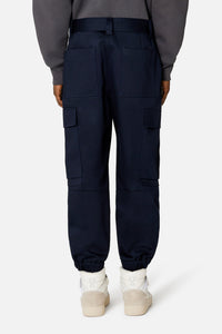 Cargo trousers with elasticated hems - Nautic Blue