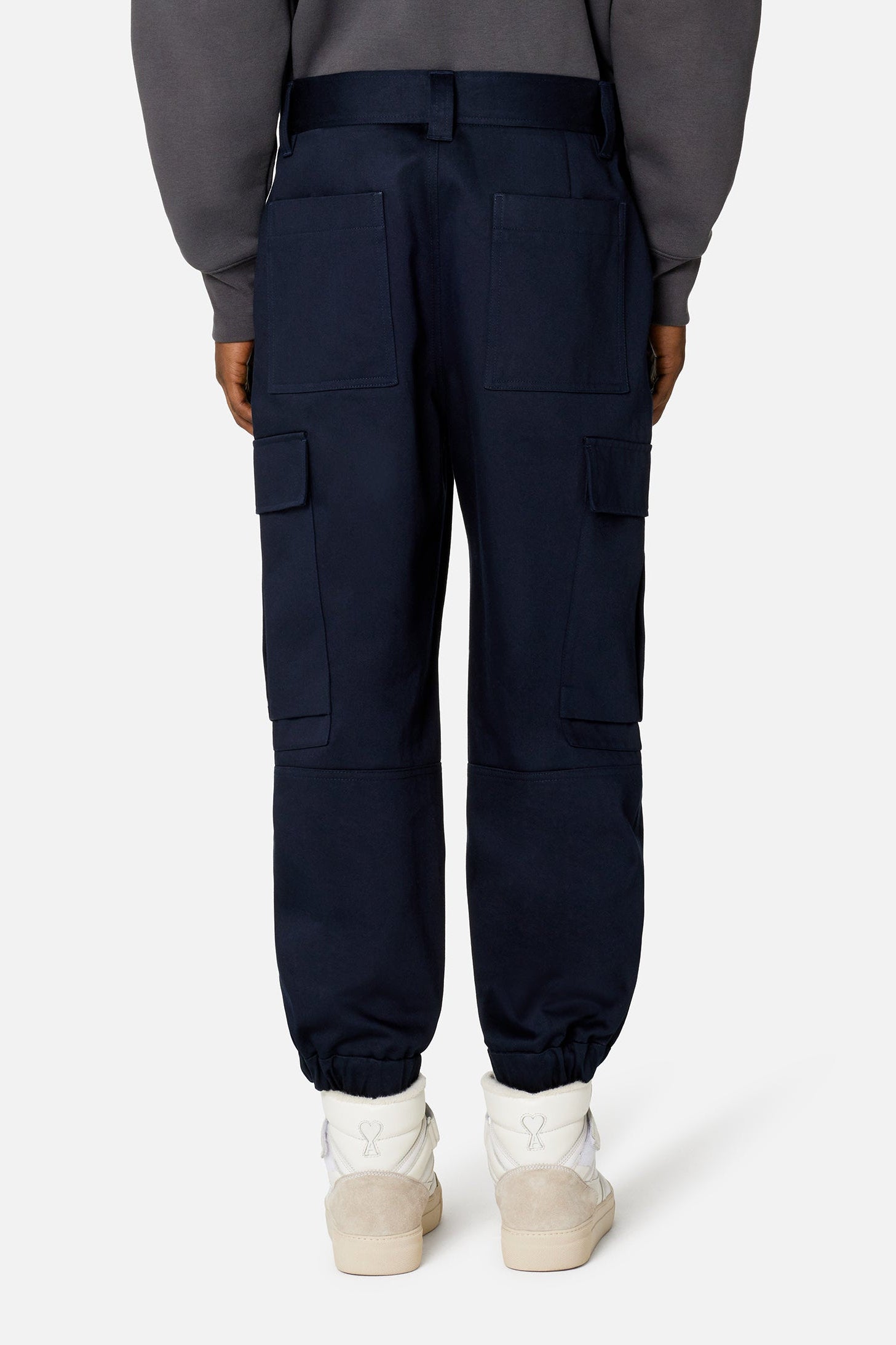 Cargo trousers with elasticated hems - Nautic Blue