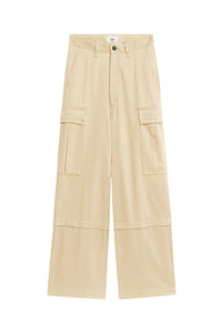 Pantalon cargo en satin de coton - Vanilla