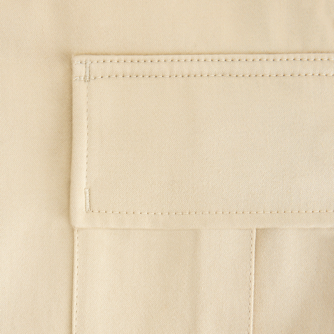 Pantalon cargo en satin de coton - Vanilla