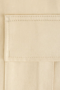Cotton sateen cargo trousers - Vanilla