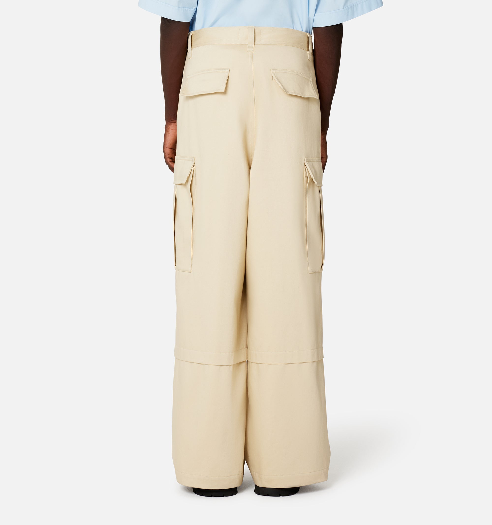 Pantalon cargo en satin de coton - Vanilla