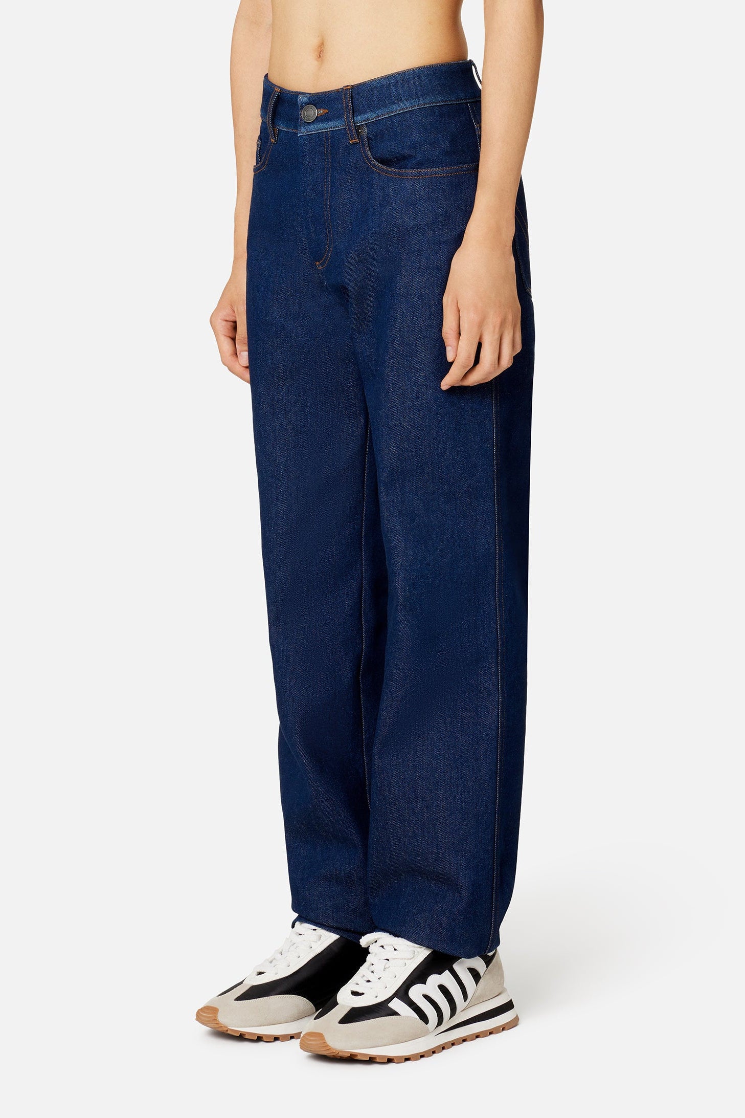 Pantalon droit en denim - Indigo