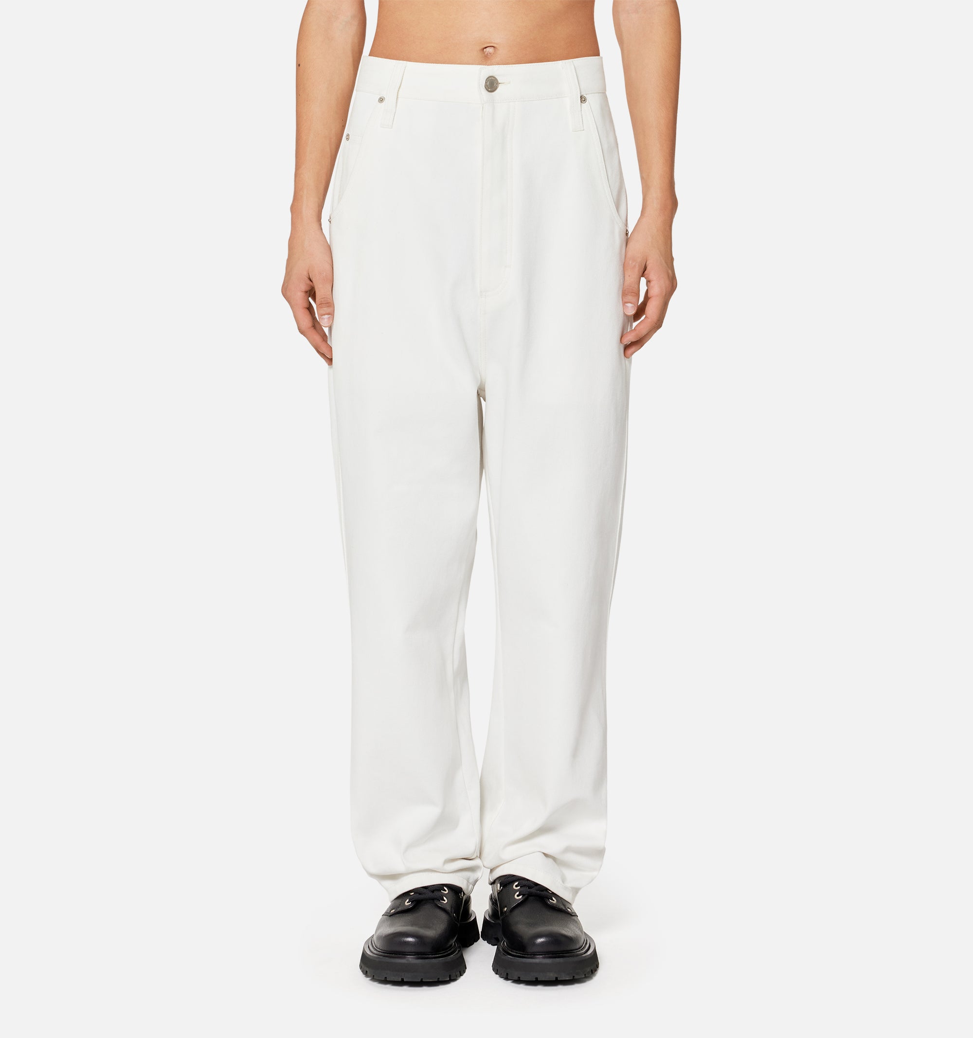Pantalon droit à poches en denim - Natural White