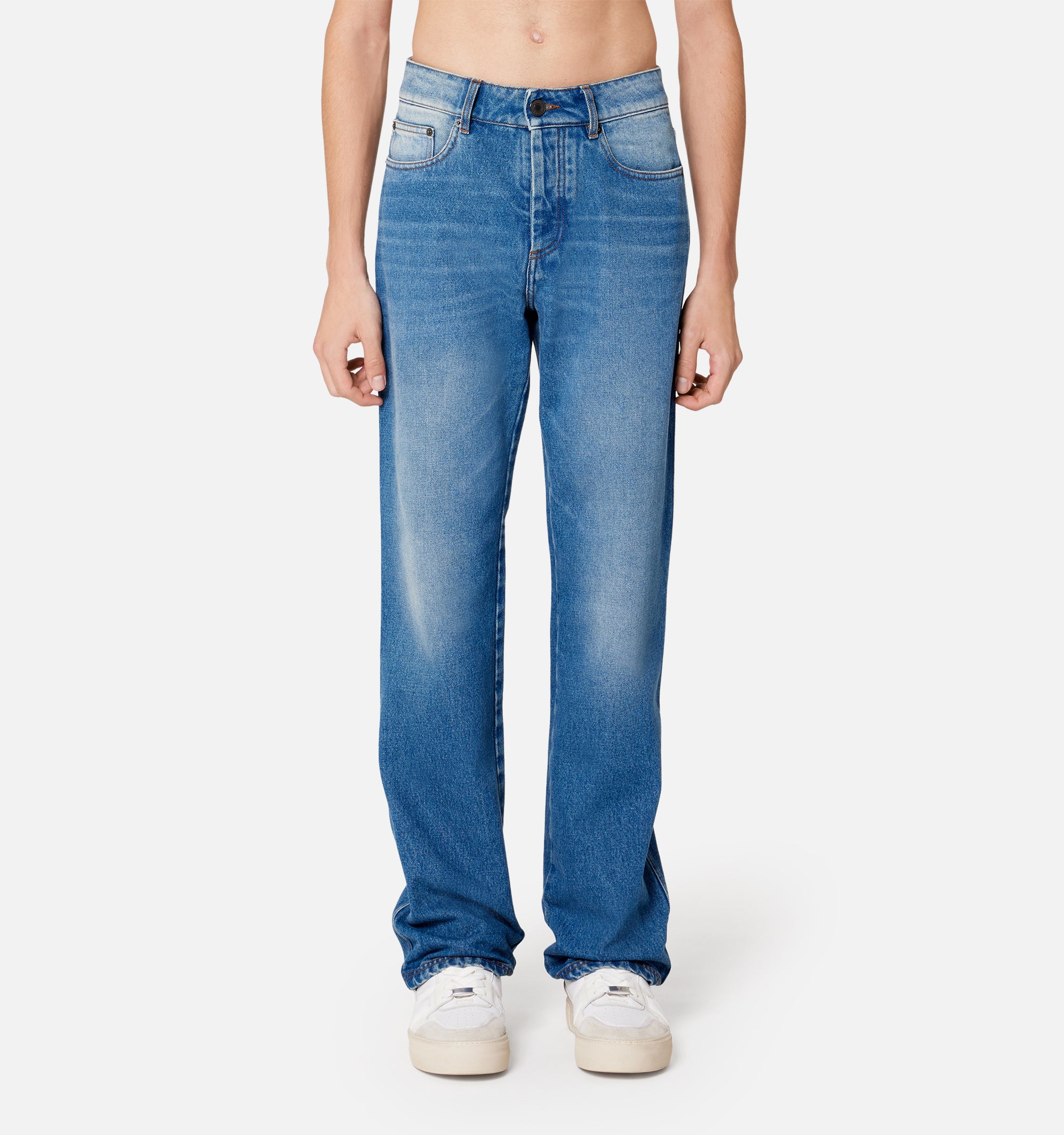 Pantalon droit en denim - Used Blue