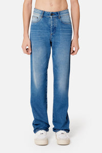 Pantalon droit en denim - Used Blue