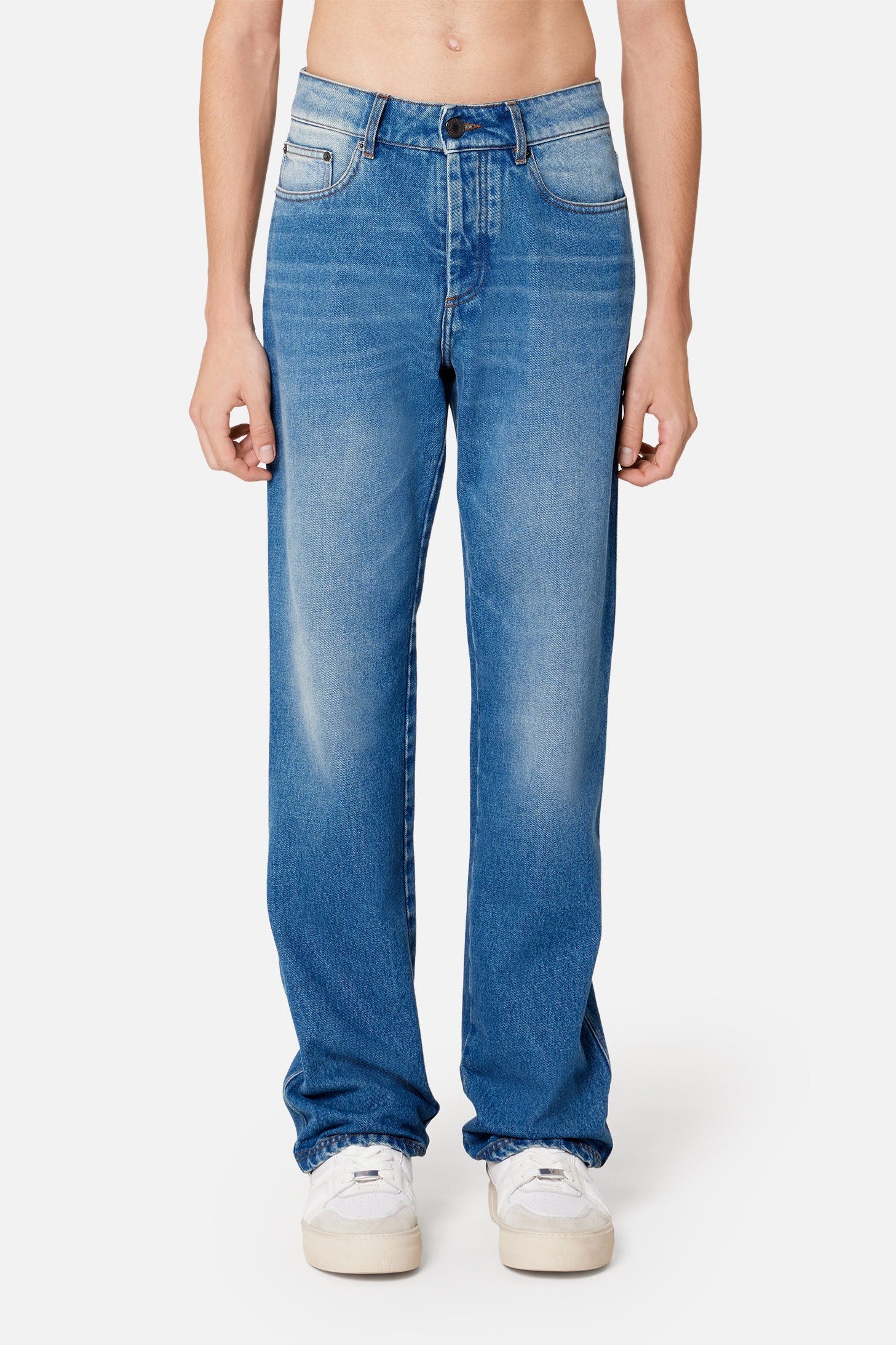 Pantalon droit en denim - Used Blue