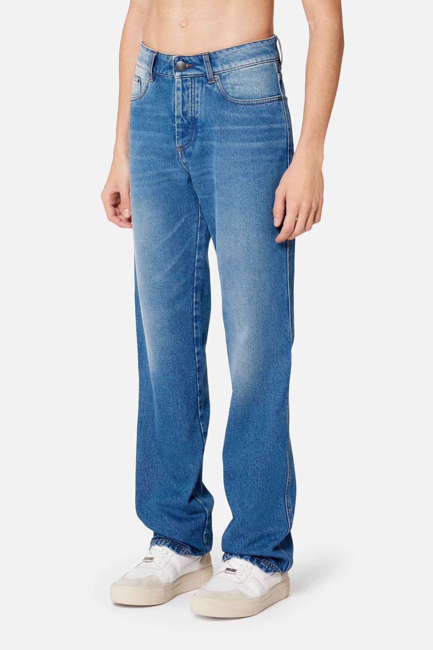 Pantalon droit en denim - Used Blue