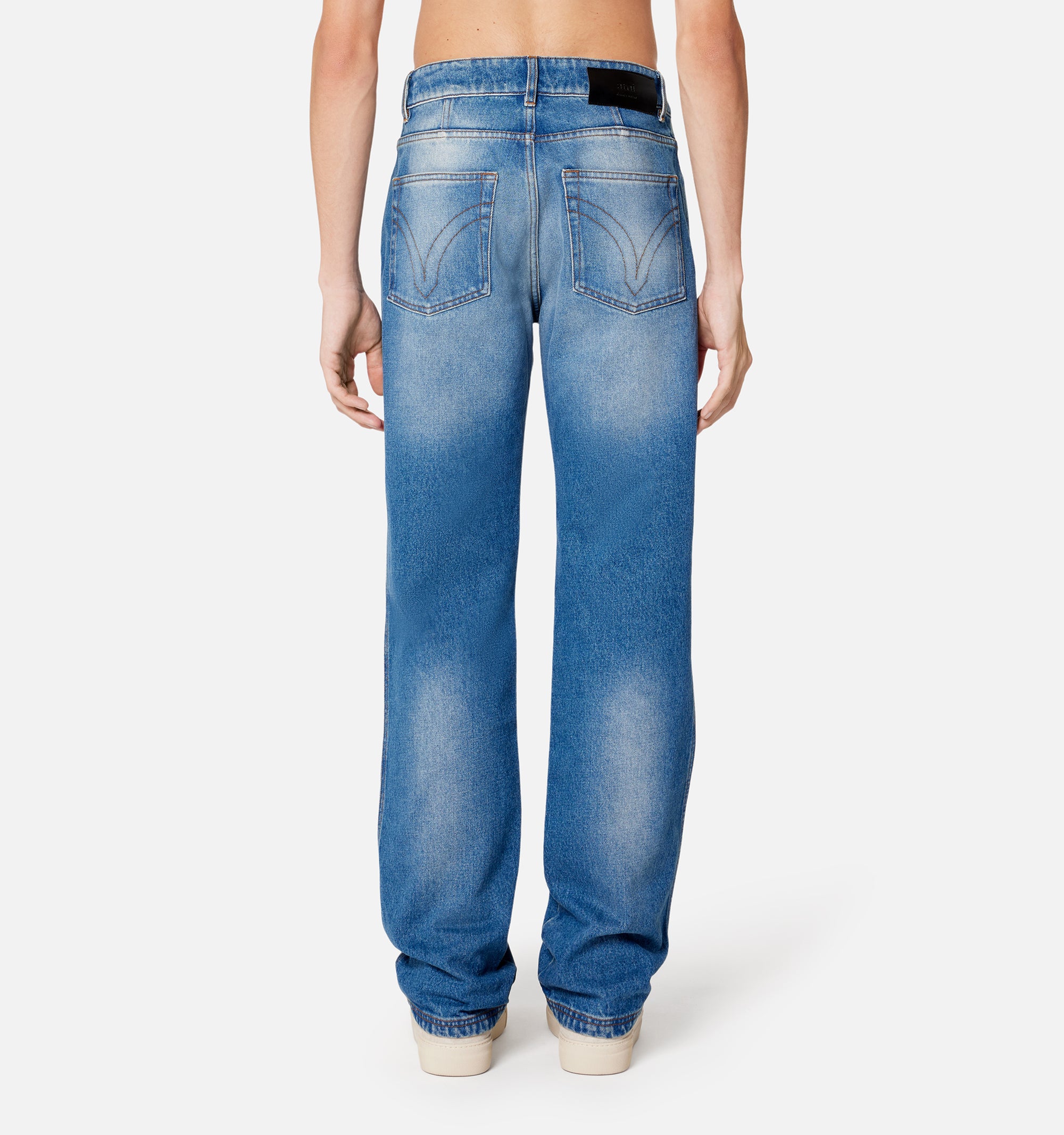 Pantalon droit en denim - Used Blue