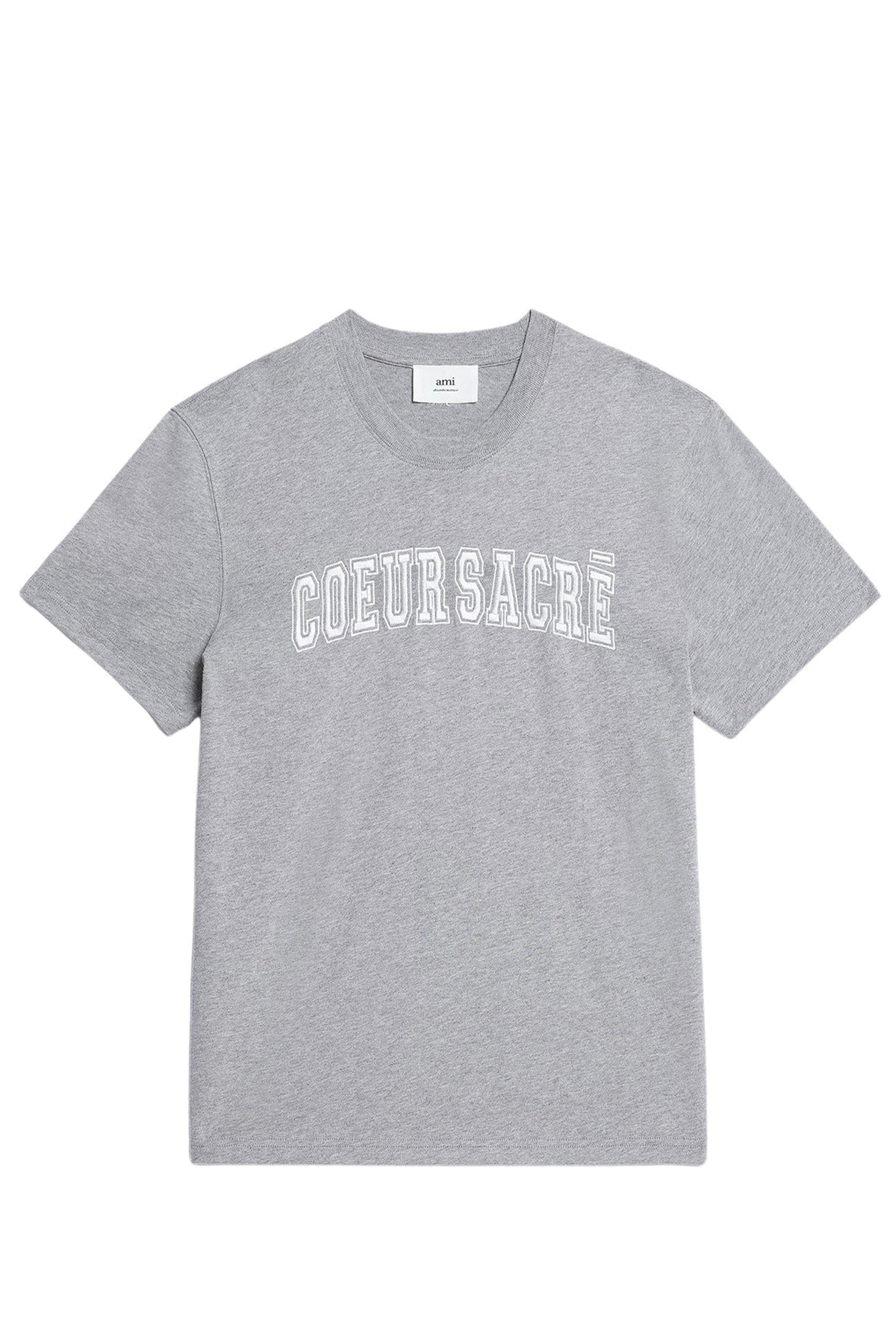 T-shirt Cœur Sacré brodé - Heather Grey