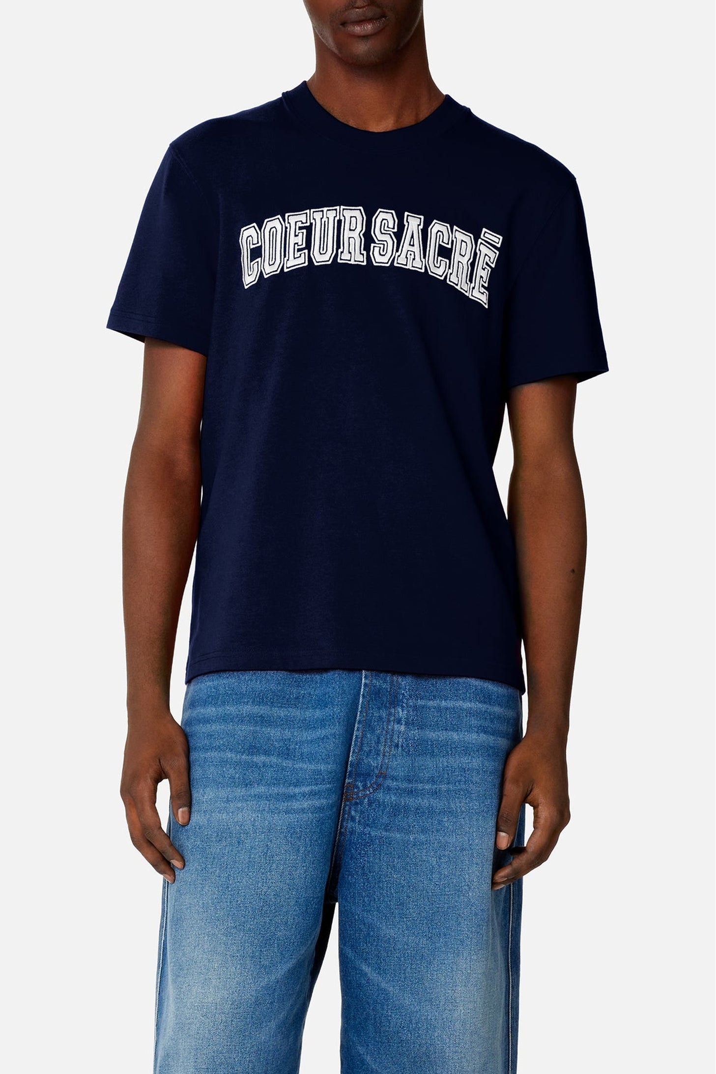 T-shirt Cœur Sacré brodé - Nautic Blue