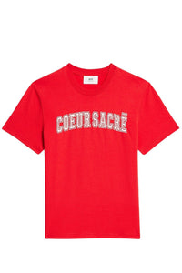 T-shirt Cœur Sacré brodé - Scarlet Red