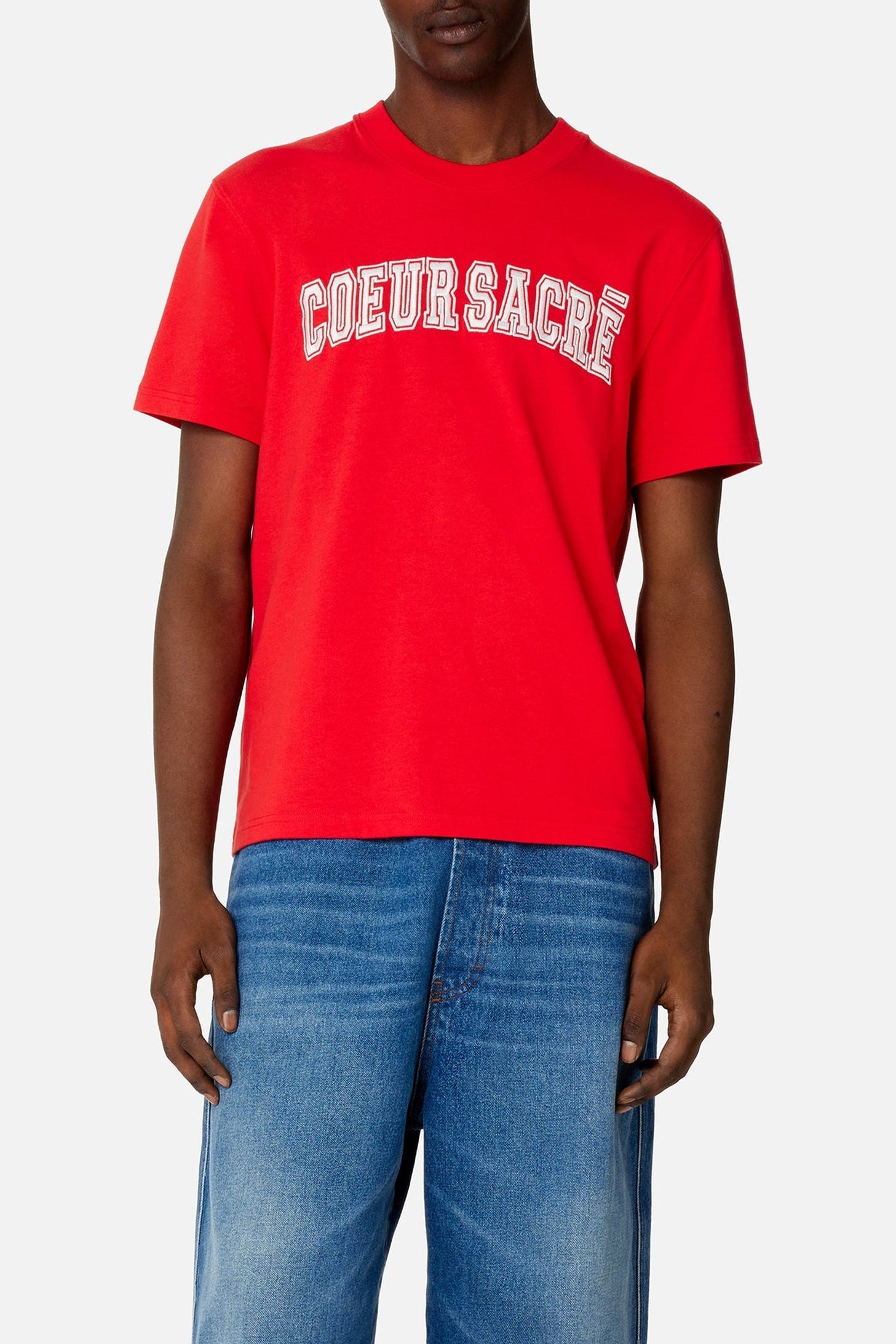 T-shirt Cœur Sacré brodé - Scarlet Red