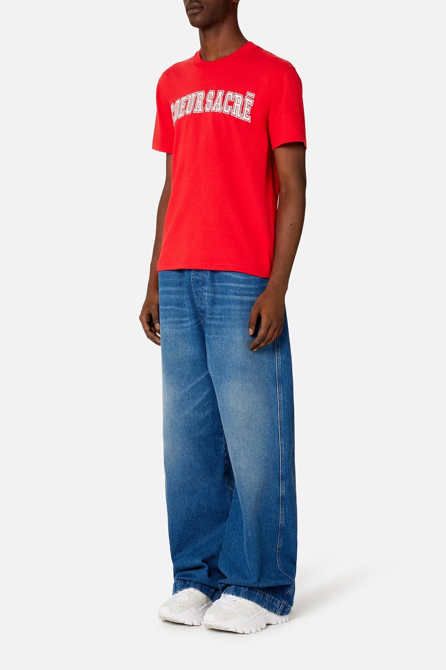 T-shirt Cœur Sacré brodé - Scarlet Red