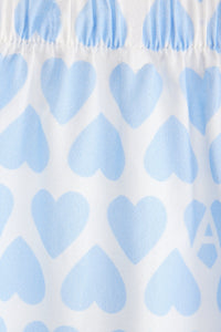 Caleçon imprimé cœurs - Sky Blue & Natural White