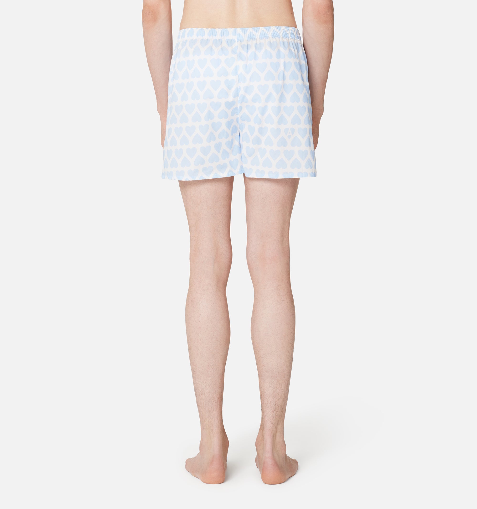 Caleçon imprimé cœurs - Sky Blue & Natural White
